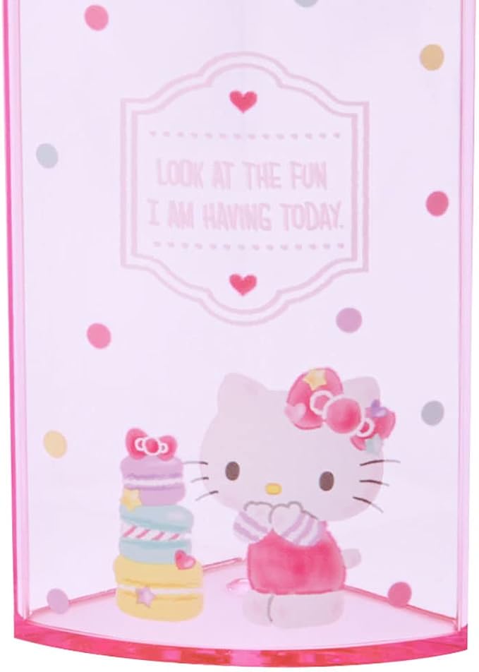 Sanrio 213110 Pink Plastic Hello Kitty Kitty Pen Stand 360 Degree Rotating Pen Stand Pen Holder Cosmetic Makeup Brush Tulle Pet Character