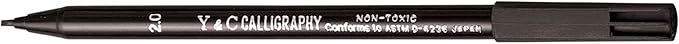 Yasutomo - NSC603A Y and C Water Based Calligraphy Markers, Chisel Tip, Assorted Sizes, Black, Pack of 9-443609