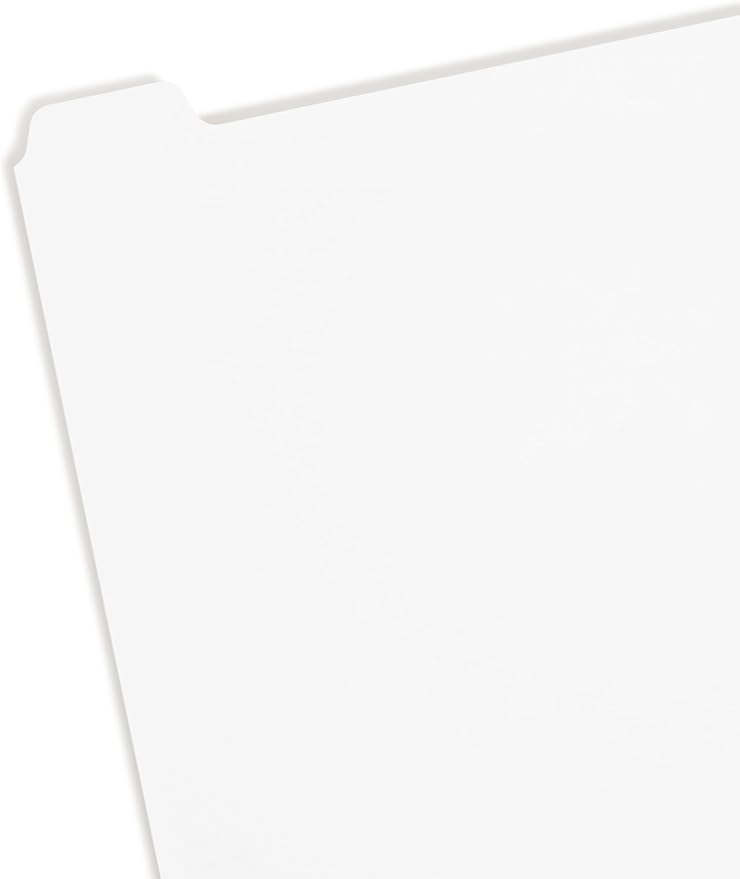 Smead Binder Dividers, Letter Size, 96/Box, 1/8-Cut Tabs, White Paper Index Dividers, Pre-Punched 3-Hole, Plain Paper Tabs for Easy Labeling, Ideal for School, Office or Home Organization