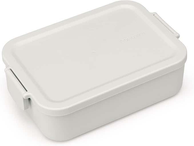 Brabantia Make & Take Medium Lunch Box (Light Gray) BPA-Free, Airtight Snap Locks, Microwave & Freezer Safe, Travel Meal Prep Container