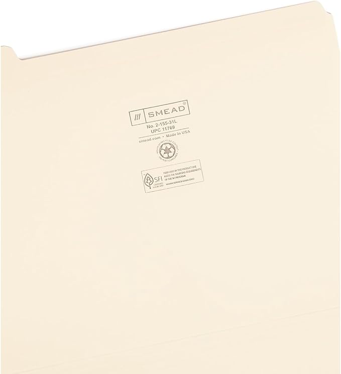 Smead Indexed File Folders, 1/5-Cut Tab, Assorted Positions, Indexed, Letter Size, Manila (1-31)