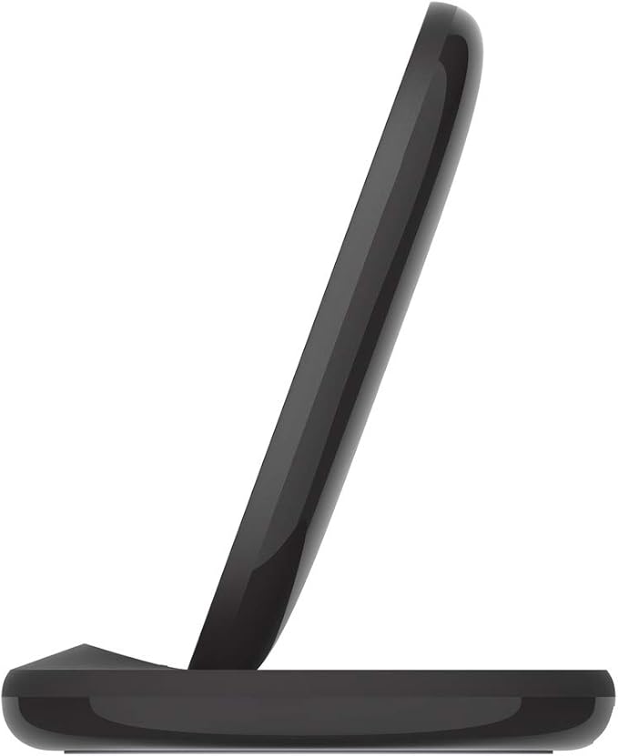 Belkin Quick Charge Wireless Charging Stand - 15W Qi-Certified Charger Stand for iPhone, Galaxy, Pixel & More, Charge While Listening to Music, Video Streaming, & Video Calling - Black (No PSU)
