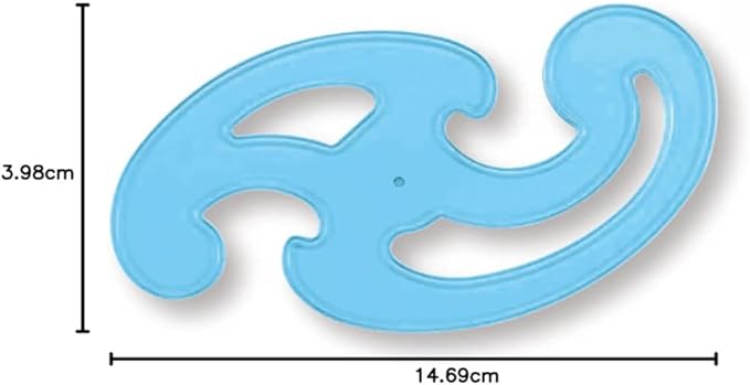 STAEDTLER Mars Professional French Curve Design Ruler Set for Pattern Making 6-Pack (6 Sets of 3 pcs), 3 Essential A B C Shapes, Blue Transparent Plastic with Inking Edge, 18 Count
