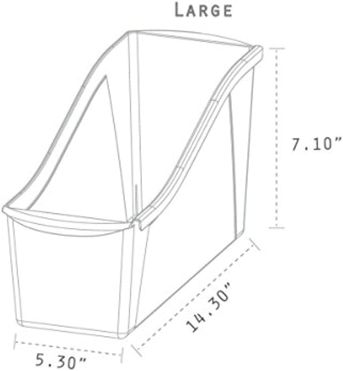 Storex Large Book Bin, Interlocking Plastic Organizer for Home, Office and Classroom, Blue, (71101U06C) (Pack of 6)