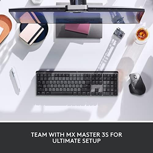 Logitech MX Mechanical Mini Wireless Illuminated Keyboard, Clicky Switches, Backlit, Bluetooth, USB-C, macOS, Windows, Linux, iOS, Android, Metal