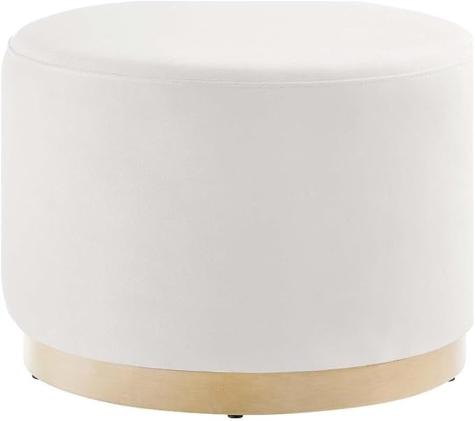 Modway Large 23" Round Performance Velvet Upholstered Upholstered Ottoman
