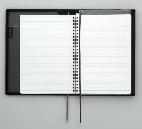 KOKUYO Systemic Cover Notebook, with One A5, B 6mm Ruled, 28 Lines, 50 Sheets, Twin Ring Edge Title Notebook, Black, Japan Import (NO-685B-D)