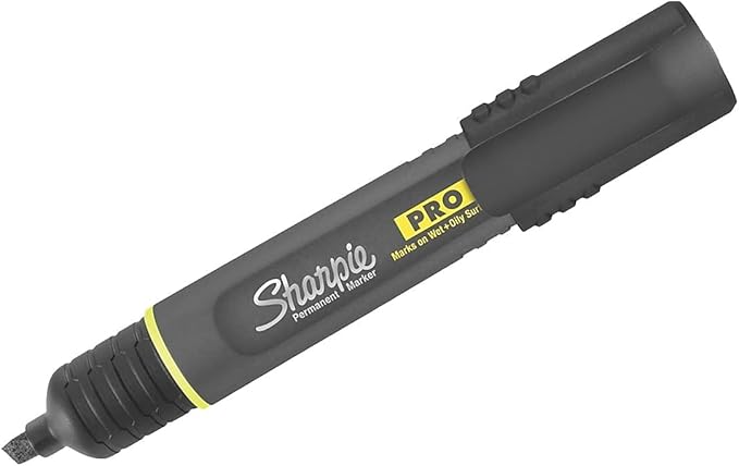 Sharpie Pro Permanent Marker, Medium, Chisel Tip, Black, 12 Count (2018326)