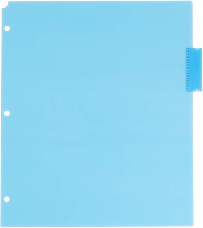 JAM PAPER Plastic Index 5-Tab Dividers - 9 3/4 x 11 1/2 - Assorted Multi-Color - 6 Packs of 5 Tabs/Set