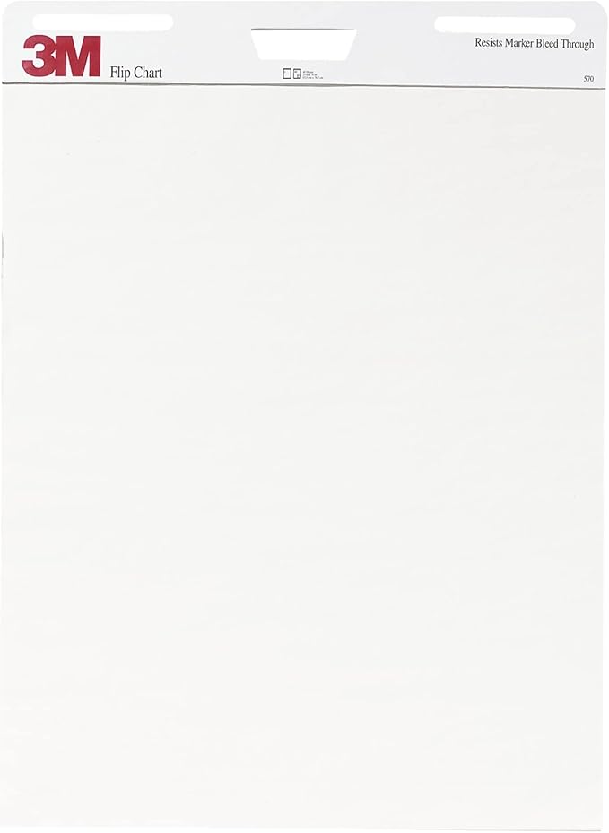 Post-it 3M 570 Flip Chart, 25 x 30-Inches, White, 40-Sheets/Pad
