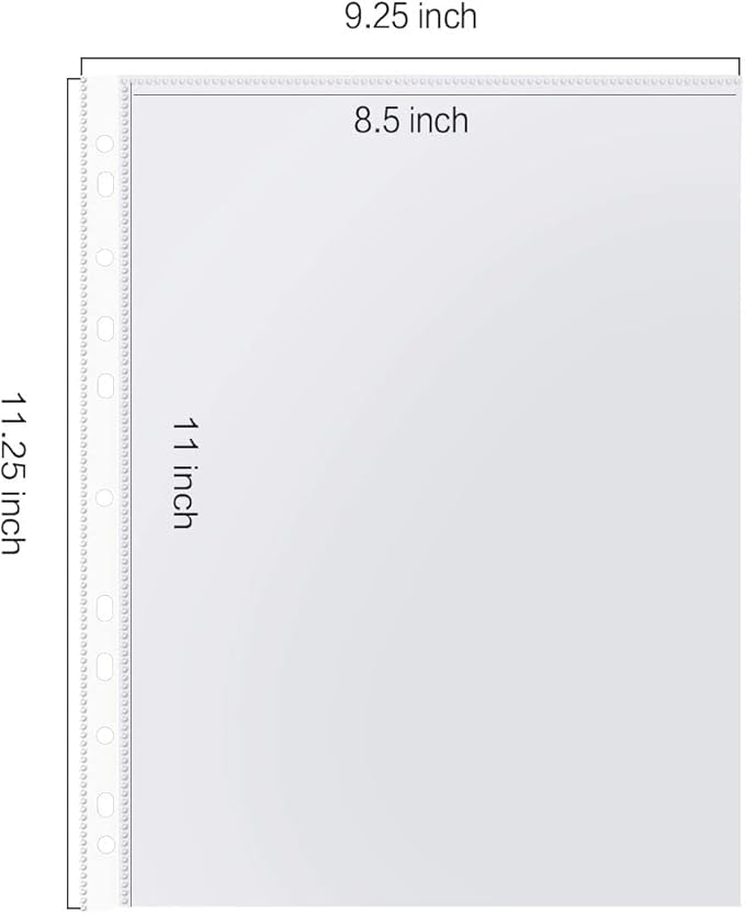 Sheet Protectors, 50 Count Clear Page Protectors for 3 Ring Binder, Top Loading Plastic Sleeves 8.5 x 11 inch