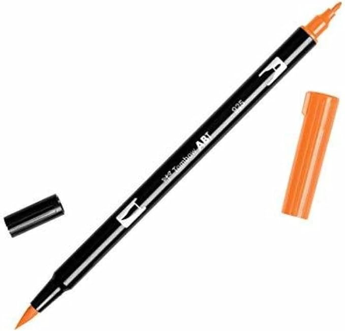 Tombow 56608 Dual Brush Pen Art Marker, 925 - Scarlet, 1-Pack. Blendable, Brush and Fine Tip Marker