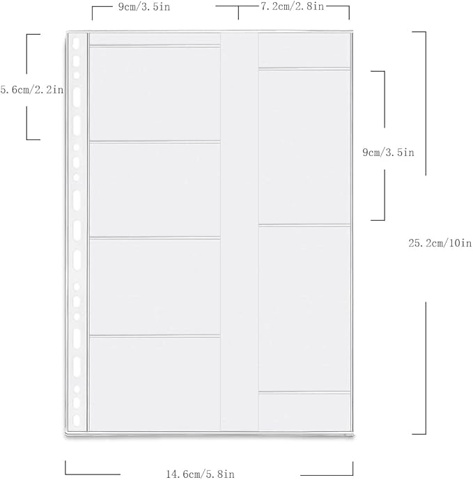 4 Pack B5 Binder Name Card Organizer - Waterproof 19 Holes Business Card Holder for Personal Organiser