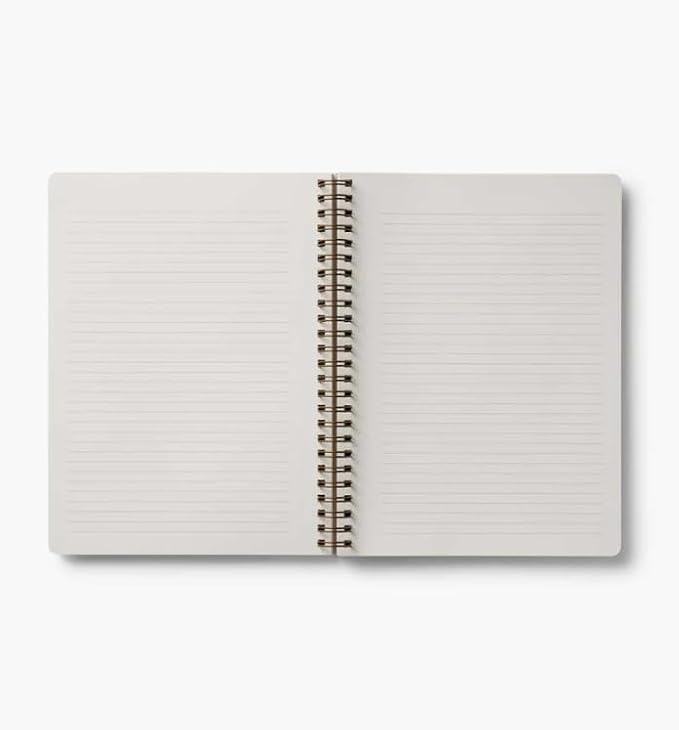 RIFLE PAPER CO. Delphine Spiral Notebook, Full Color Illustrated Cover with Gold Foil Accents, 150 Ruled Perforated Pages, 6.25" W x 8.5" L, Pocket Folders for Storage