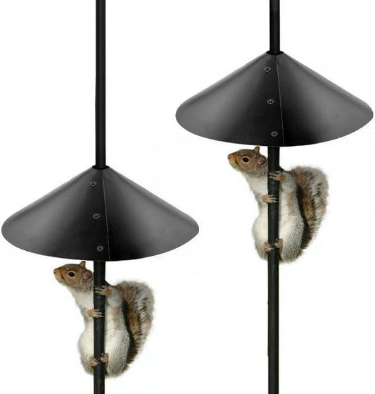 2 Pack Squirrel Baffle for Bird Feeder Pole，Keeps Squirrels Away from Bird Feeder Rods, (19 inch)