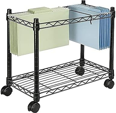 Fellowes 45081 High-Capacity Rolling File Cart, 24w x 14d x 20-1/2h, Black