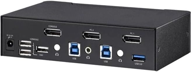 StarTech.com 2 Port DisplayPort KVM Switch - 4K 60Hz - Single Display - Dual Port UHD DP 1.2 USB KVM Switch with Integrated USB 3.0 Hub & Audio-Dell HP Apple Lenovo-TAA Compliant (SV231DPU34K), Black