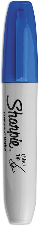 Sharpie Permanent Markers, Broad, Chisel Tip, 12-Pack, Blue (38203)