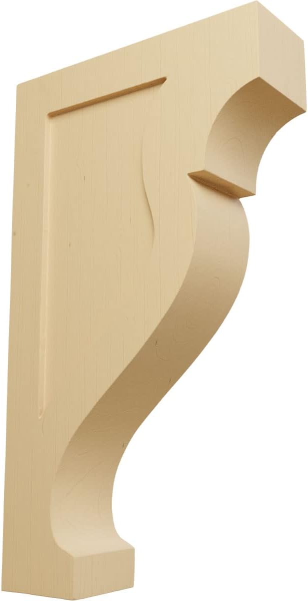 Ekena Millwork CORW03X08X14RKAL Large Rockport Wood Corbels, 2 1/2"W x 8"D x 14"H, Alder