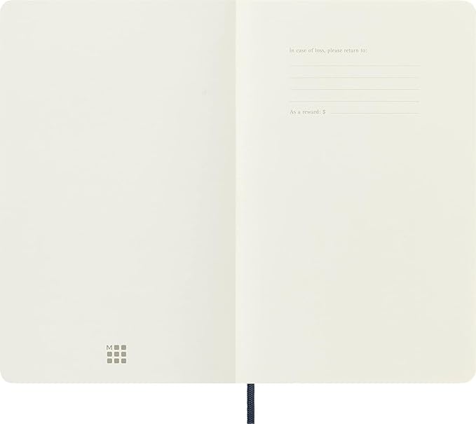 Moleskine Classic Notebook, Soft Cover, Large (5" x 8.25") Plain/Blank, Sapphire Blue, 192 pages