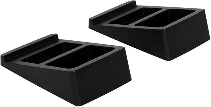 Monoprice Tilted Wedge Desktop Speaker Stands for Medium Sized Speakers, Speaker Riser, Anti-Vibration, 15 Degrees of Tilt, Pair, for Bookshelf Speakers and Studio Monitors, Black