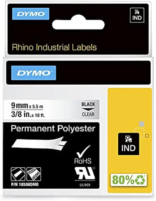 DYMO 3/8" Clear Permanent Pol