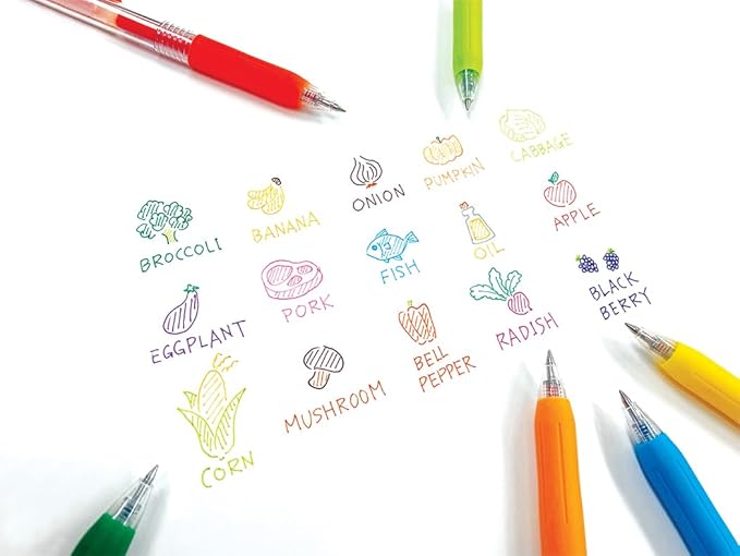 Zebra Pen Sarasa Clip Retractable Gel Pen, 0.5mm Fine Point, Rainbow Assorted Vibrant Ink Colors, Water Based, Ideal for Office and School, Journal, Note Taking and Planner Use, 12-Pack (44100)