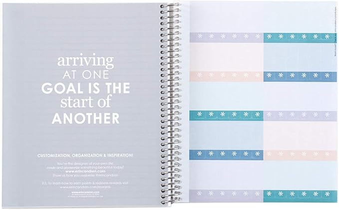 Erin Condren 8.5" X 11" Spiral Bound Productivity Notebook, Layers Neutral, Functional 160 Lined Page and 80Lb Thick Paper Spiral Notebook, Stickers Included