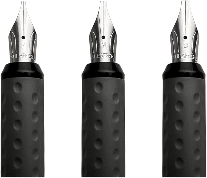 Sheaffer® Calligraphy Matte Black Fountain pen Minikit with Black cap and Matte Black Trim - Fine, Medium, Broad nibs & 18 Cartridges are included.