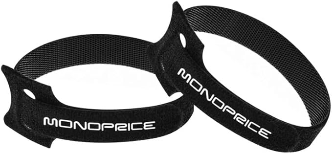 Monoprice Hook & Loop Fastening Cable Ties 6inch, 100pcs/Pack - Black