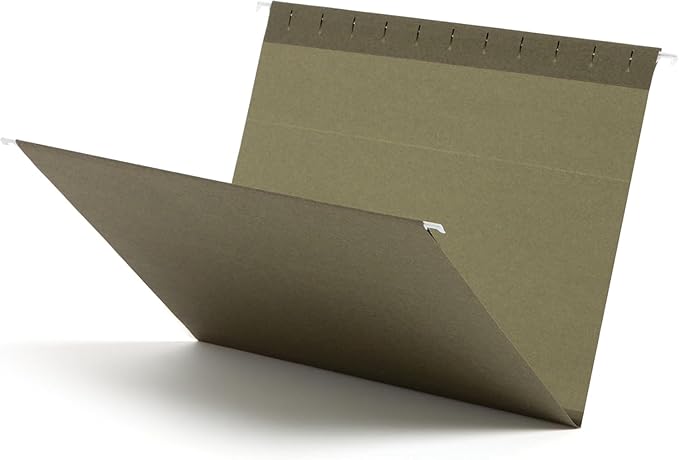 Smead Hanging File Folder, Value Filing Products Bulk Pack, 1/5-Cut Adjustable Tab, Letter Size, Standard Green, Hanging Folders for Filing Cabinets, File Organizer Folder, 250 Count