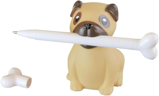 Pug Pen Holder & Bone Pen - Novelty Desk Supplies