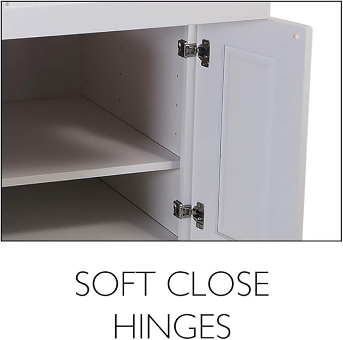 Design House Brookings Shaker Unassembled Wall Kitchen Cabinet W2430, 24 W x 12 D x 30 H, Painted White, Solid Wood, Design House, 561720