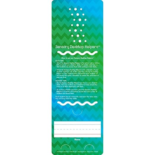 Really Good Stuff 12PK Sensory Deluxe Plastic Desktop Reference Nameplate with 19 Textured Shapes, Cut-Out Squiggles, and a Removable Sensory Design to take on The go