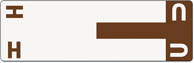 Smead AlphaZ NCC Color-Coded Label, H&U, Label Sheet, Dark Brown, 100 per Pack (67159)