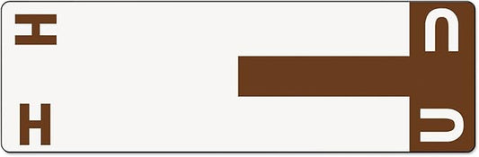 Smead AlphaZ NCC Color-Coded Label, H&U, Label Sheet, Dark Brown, 100 per Pack (67159)