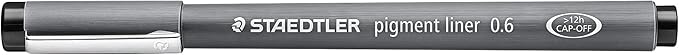 Staedtler Pigment Liner 308 Black 0.6 mm Pack of 10