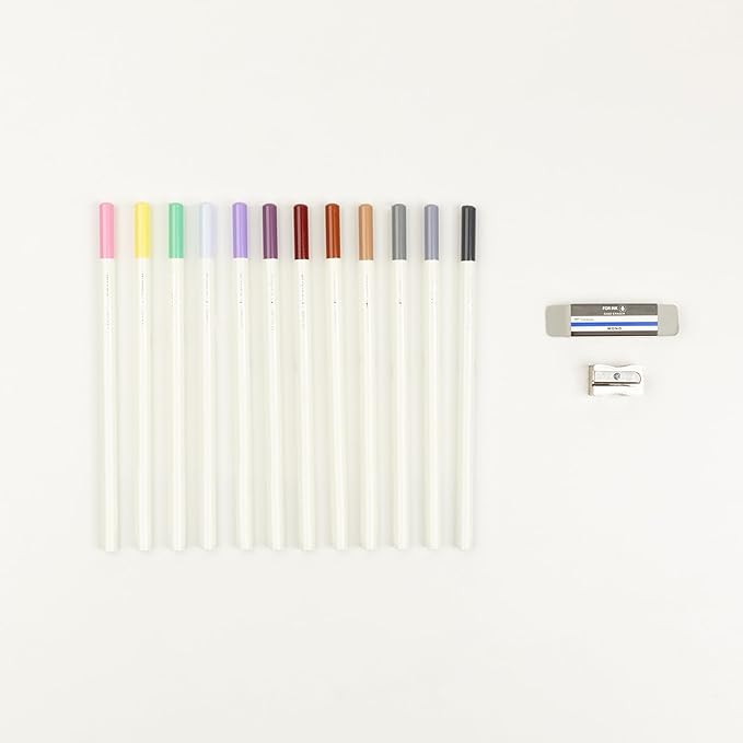Tombow 51529 Irojiten Colored Pencil Set, Tranquil. Includes 12 Premium Colored Pencils, Sharpener, and Colored Pencil Eraser
