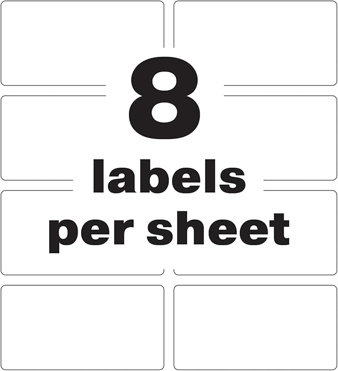 Avery White Asset Tag Labels, 3-3/4" x 2", Tamper-Evident Laser Printable Tags, 64 Waterproof Labels (60538)