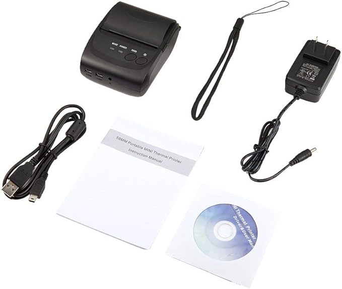 MUNBYN POS Receipt Printer, 58mm Receipt Printer, 2.28inch Wireless Portable Mobile Mini Bluetooth Thermal Printer, Compatible with Android Windows for Small Business, Not-Square, NOT-iOS