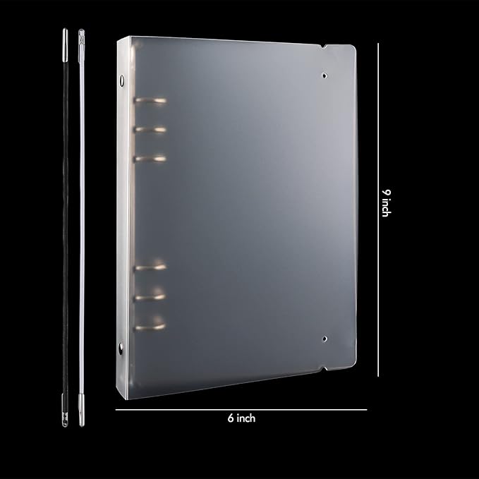 2PCS A5 6 Ring Binder Cover Clean Transparent Soft PVC for Refillable Notebook Shell withMatte surfaceforStamp & Die Storage