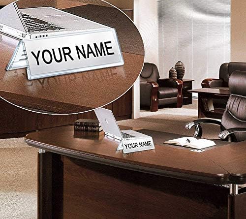 Acrylic 2-Sided Display Option V-Shaped Desk Name Plate for Name Plate Display for Business Conference, Reusable Table Place-Cards Holders for Wedding Restaurant and School (10 Inch x 2 Inch-20 Pack)