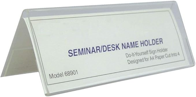 Acrylic Desk Name Plate Holder Desk Sign Frame for Table Display Blank Nameplate for Office Business Conference Meetingroom Student School Classroom (12 Inch x 2 Inch-10 Pack)