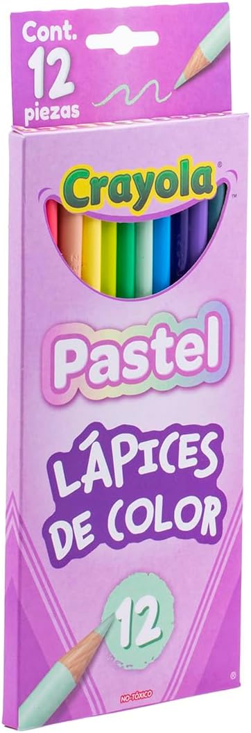 Crayola Pastel Colored Pencils, Nontoxic Coloring Pencils for Kids & Adults, 12ct