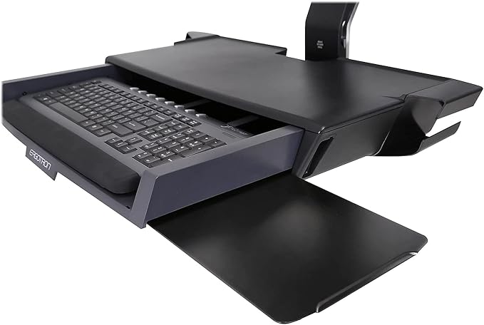 Ergotron StyleView Sit-Stand Combo System with Worksurface, Polished Aluminum/Black