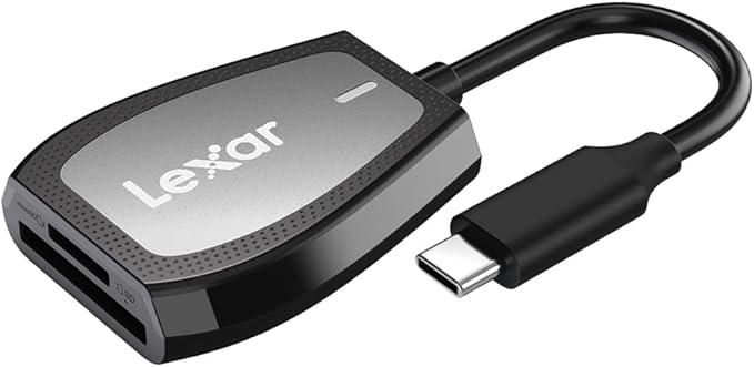 Lexar Professional USB 3.2 Type-C Dual-Slot Reader, Supports SD and microSD UHS-II Cards, Up To 312MB/s Read (LRW470U-RNHNU)