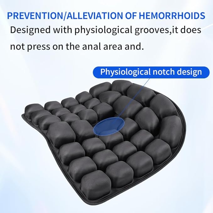 1Pcs 3D Air Inflatable Pressure Relief Cushion,Airplane seat Cushion for Long Flights,Press Type air Inflatable Wheelchair seat Cushion for Car,Office,Stadium,Ergonomic Comfort Support,Seat Cushio