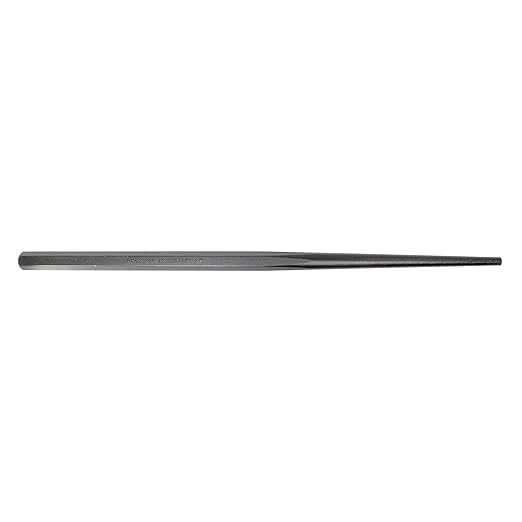 Mayhew Tools 22007 Extra-Long Aligning Line-Up Punch, 1/4" x 14", Black Oxide Finish