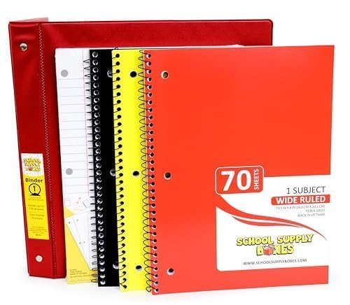 School Supply Boxes | High School Writing Bundle (1 Box) | Back to School Essentials Kit for Students & Teachers | Includes College-Ruled Filler Paper, College-Ruled Notebooks, 12 ct. Pens, & More