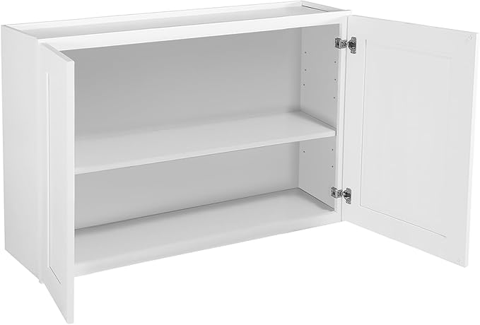 Design House Brookings Shaker Unassembled Wall Kitchen Cabinet W3624, 36 W x 12 D x 24 H, Painted White, Solid Wood, Design House, 561613